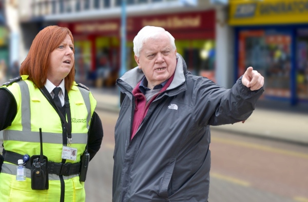 John Fahy and town centre warden, Lisa. Photo by Chris Mansfield